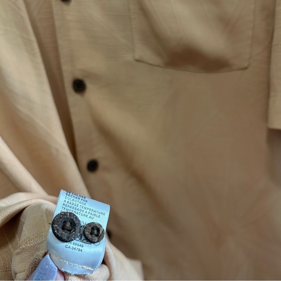 Tommy Bahama Orange Tropical Palm Leaf Button Up Camp Shirt 100% Silk Men's L - Picture 5 of 6